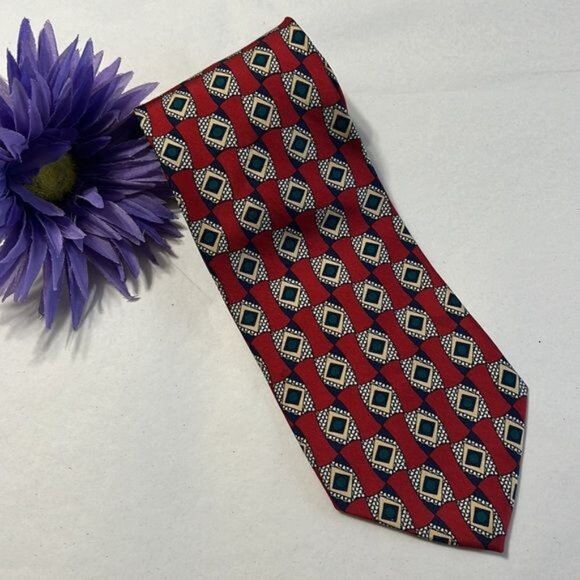 ROBERT TALBOTT RED SILK TIE - Picture 9 of 9
